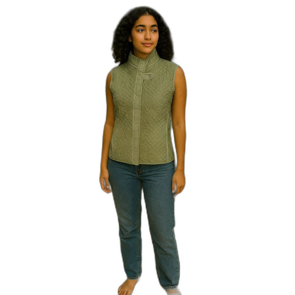 Kiko Comfort Jacket Women’s Small Full Zip Vest Green Casual Ladies Y2K